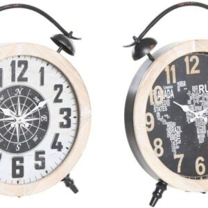 Dkd Home Decor Zegar Stołowy Czarny Żelazo Drewno Mdf 41X6.5X52.5Cm 2Szt. (S3026738)
